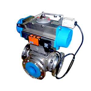 Pneumatic Actuated Multi Way Ball Valve